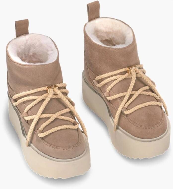 Inuikii Klassieke Lage Platform Sneakers Schoenen Beige Dames