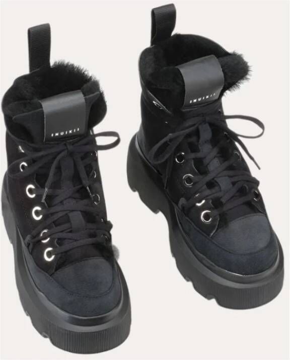 Inuikii Shearling Sneaker Laarzen Zwart Black Dames