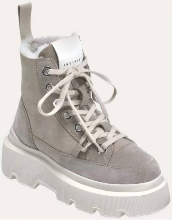 Inuikii Shearling Sneakerlaarzen Licht Beige Gray Dames