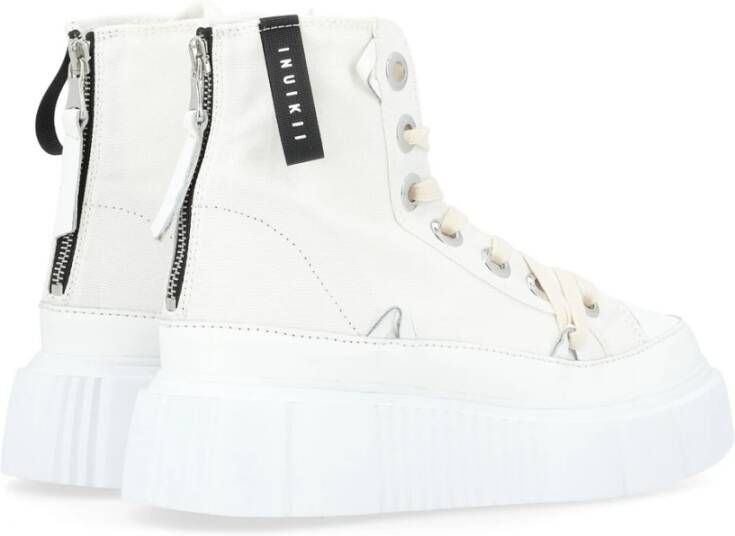 Inuikii Witte Leren en Stoffen Sneaker White Dames