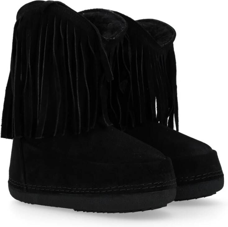 Inuikii Zwarte Cowboy Franjes Laarzen Black Dames