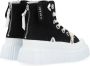 Inuikii Zwarte leren en stoffen sneakers met ritssluiting Black Dames - Thumbnail 3