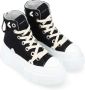 Inuikii Zwarte leren en stoffen sneakers met ritssluiting Black Dames - Thumbnail 4