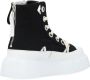 Inuikii Zwarte leren en stoffen sneakers met ritssluiting Black Dames - Thumbnail 5