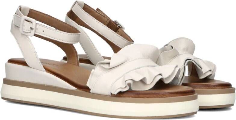 Inuovo Beige Ruffle Sandalen Stijlvol Zomer Beige Dames