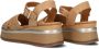 Inuovo Bruin leren kruisband sandalen Brown Dames - Thumbnail 9