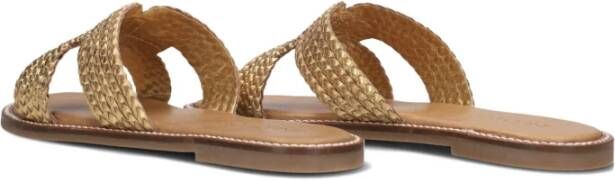 Inuovo Gouden Gevlochten Slippers Yellow Dames