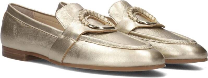 Inuovo Gouden Leren Loafers voor Vrouwen Yellow Dames