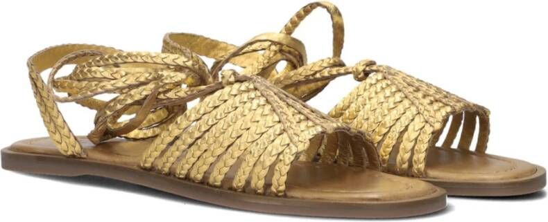 Inuovo Gouden Strappy Leren Sandalen Yellow Dames