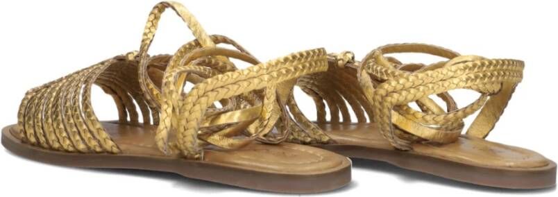 Inuovo Gouden Strappy Leren Sandalen Yellow Dames