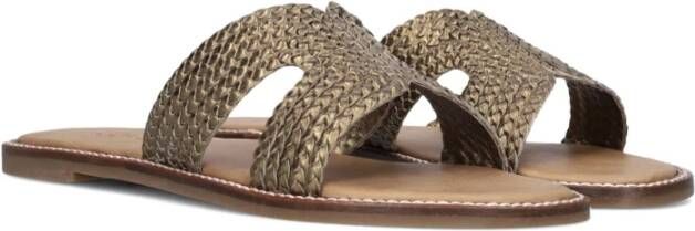 Inuovo Khaki Gevlochten Slippers Green Dames