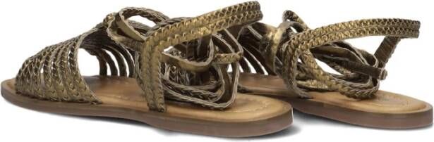 Inuovo Khaki Strappy Leren Sandalen Green Dames