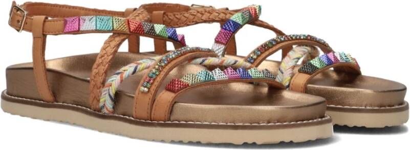 Inuovo Kleurrijke Leren Sandalen Stijlvol Ontwerp Multicolor Dames