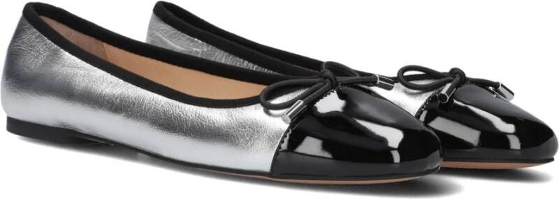 Inuovo Zilveren Ballerina's met Zwarte Detail Gray Dames