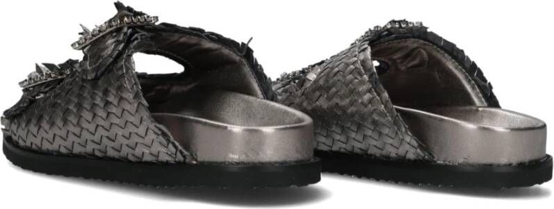 Inuovo Zilveren Sandalen met Gouden Gespen Gray Dames