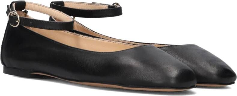 Inuovo Zwarte Ballerina s met Enkelbandje Black Dames Schoenen