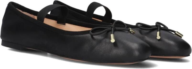 Inuovo Zwarte Leren Ballerina's Black Dames