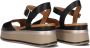 Inuovo Zwarte Leren Sandalen met Gouden Gesp Black Dames - Thumbnail 9