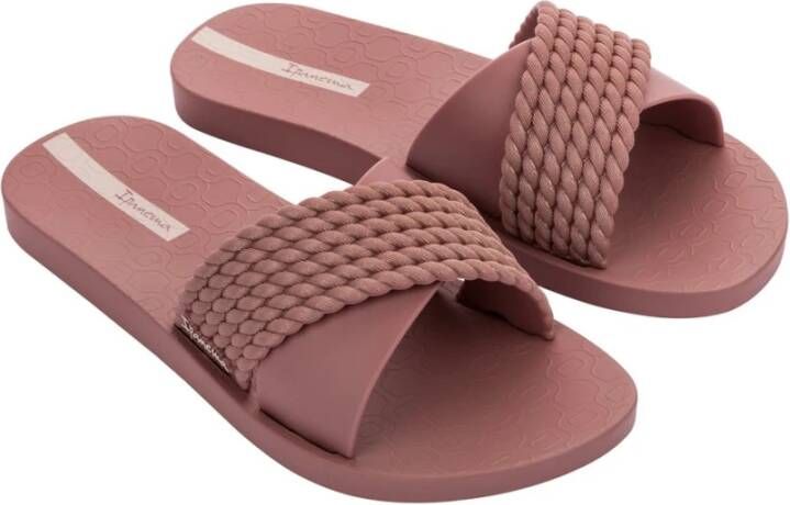 Ipanema Comfortabele Gestreepte Slippers Pink Dames