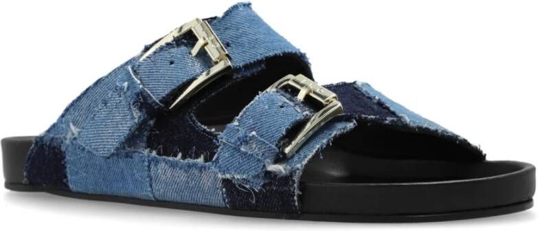 IRO Billie denim slides Blue Dames