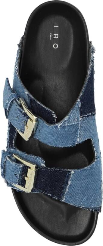 IRO Billie denim slides Blue Dames