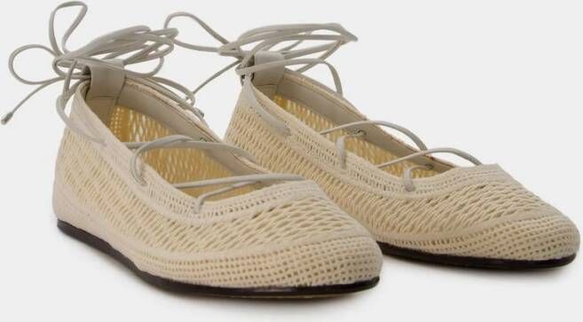 Isabel marant Beige Katoenen Ballerinas Slip-On Ronde Neus Beige Dames