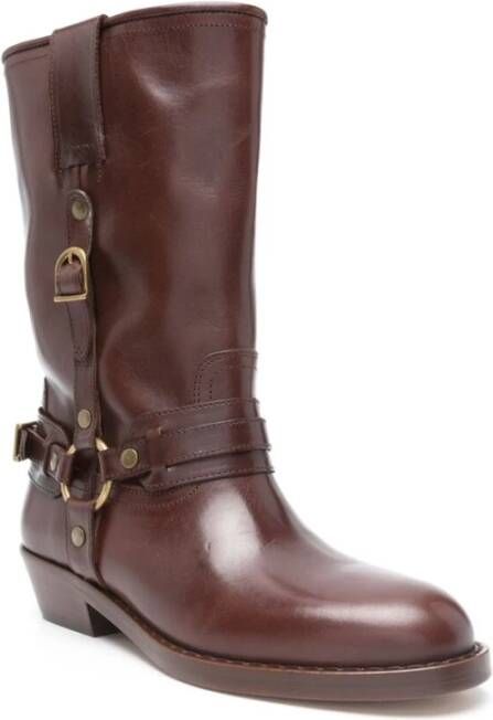 Isabel marant Bruin Leren Gesp Detail Hakken Brown Dames