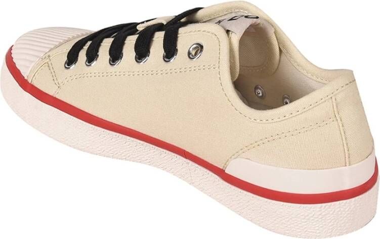 Isabel marant Canvas Sneakers met Contrast Logo Print Beige Dames