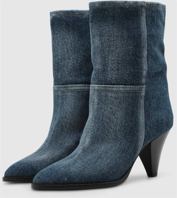 Isabel marant Cowboy Stijl Blauwe Textiel Enkellaarsjes Blue Dames