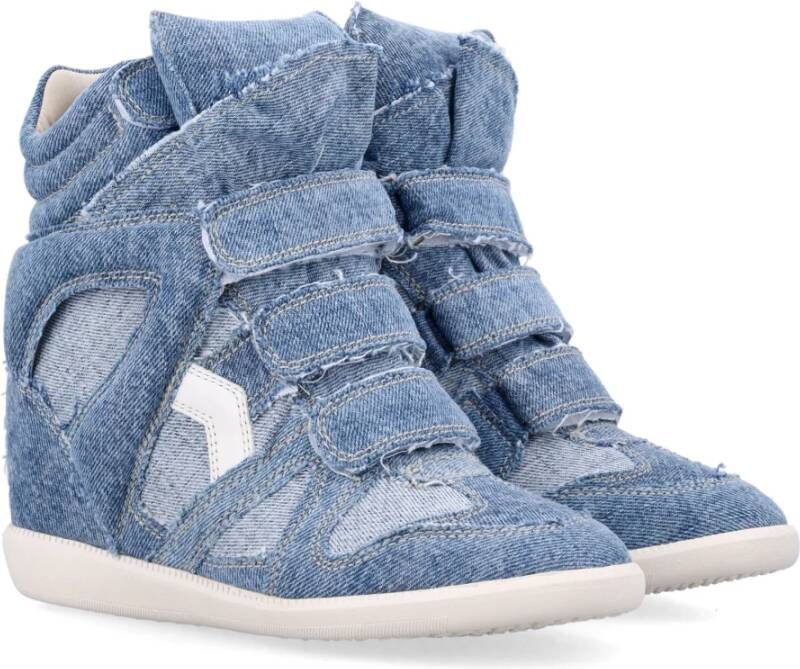 Isabel marant Denim High-Top Sneakers Lichtblauw Blue Dames