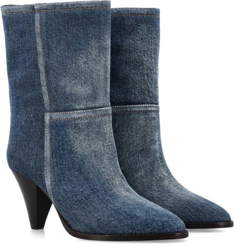 Isabel marant Denim Laarzen met Kegelvormige Hak Blue Dames