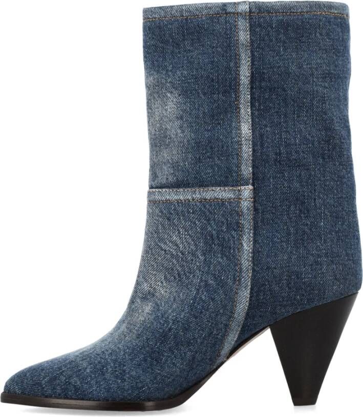 Isabel marant Denim Laarzen met Kegelvormige Hak Blue Dames