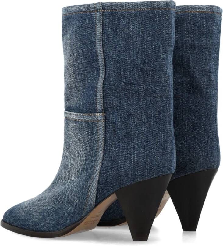 Isabel marant Denim Laarzen met Kegelvormige Hak Blue Dames