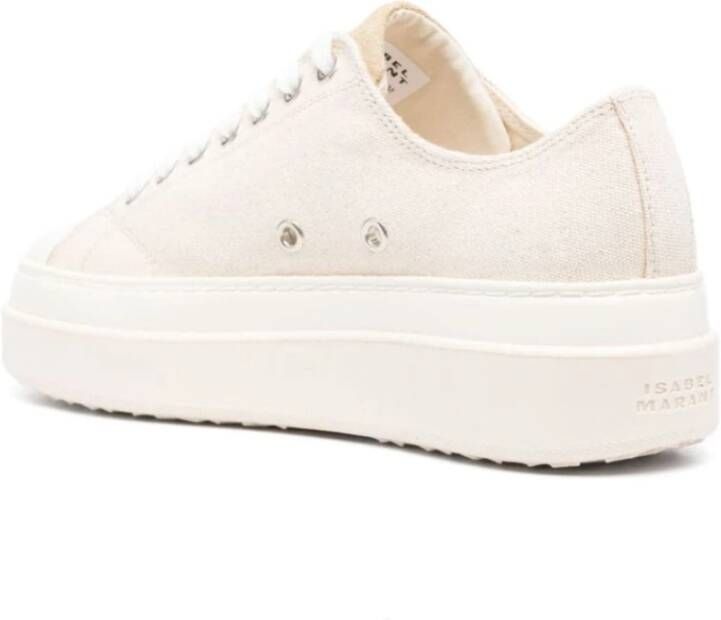 Isabel marant Ecru Low-Top Sneakers Rubberen Zool Beige Dames