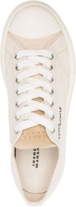 Isabel marant Ecru Low-Top Sneakers Rubberen Zool Beige Dames