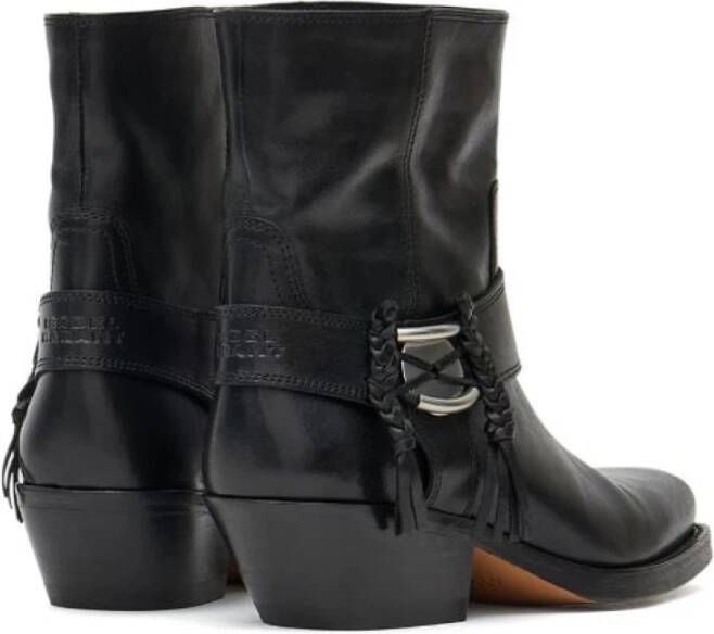 Isabel marant Gaucho Cuban Heel Leren Laarzen Black Dames