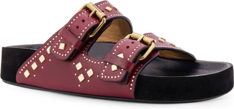 Isabel marant Gestudeerde Leren Sandalen met Gespen Red Dames