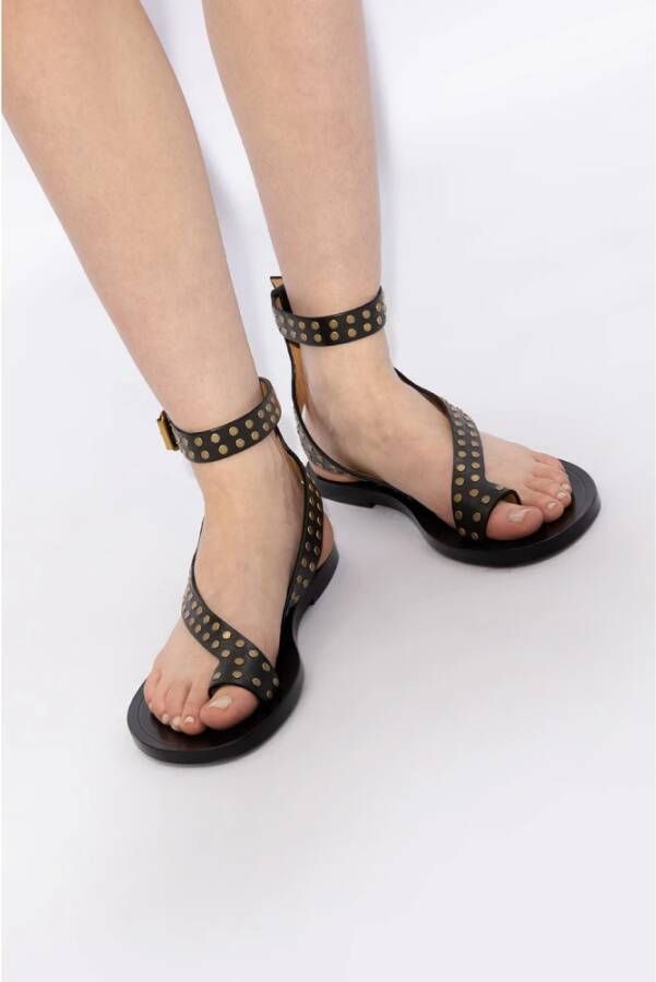 Isabel marant Jiona leren sandalen Black Dames