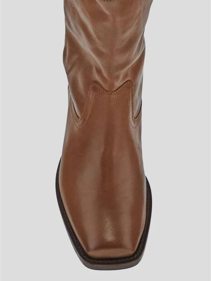 Isabel marant Kalfsleren Biker Boots Brown Dames