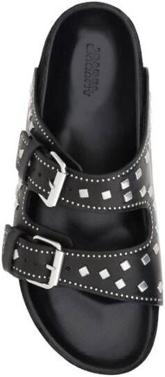 Isabel marant Lennyo Leren Sandalen Black Dames