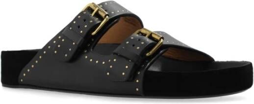 Isabel marant Lennyo leren slides Black Dames