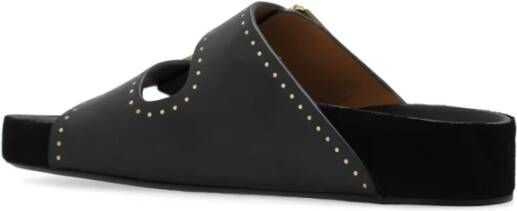 Isabel marant Lennyo leren slides Black Dames