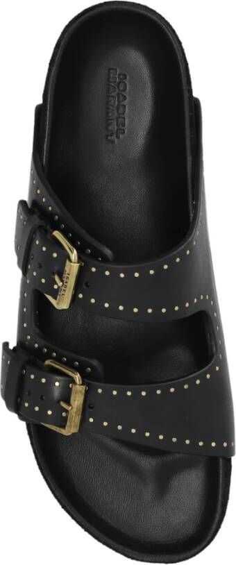 Isabel marant Lennyo leren slides Black Dames