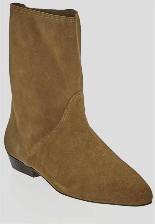 Isabel marant Leren Enkellaarzen Beige Dames