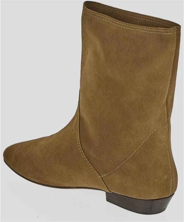 Isabel marant Leren Enkellaarzen Beige Dames