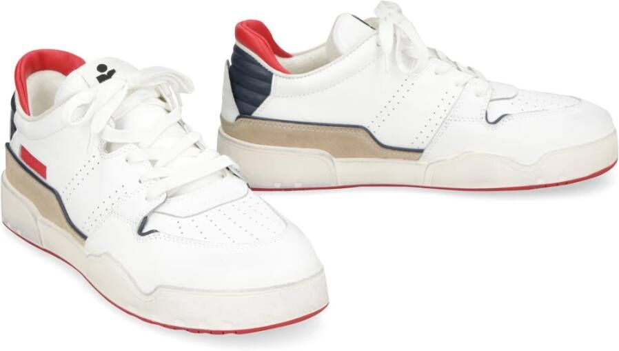 Isabel marant Leren lage sneakers met suède inzetstukken White Heren