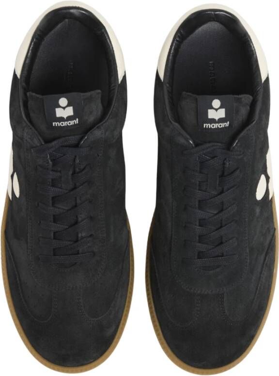 Isabel marant Leren Sneakers Zwart Wit Logo Veters Black Heren