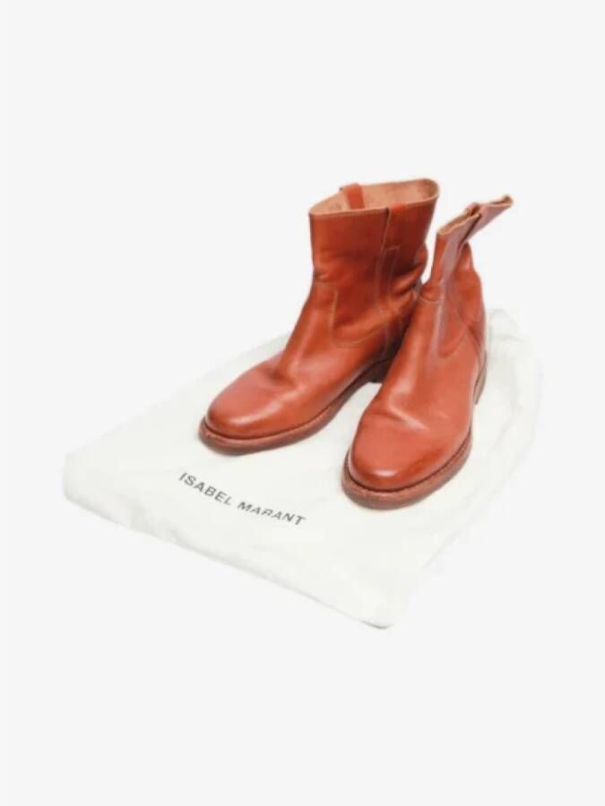 Isabel Marant Pre-owned Leather boots Orange Heren