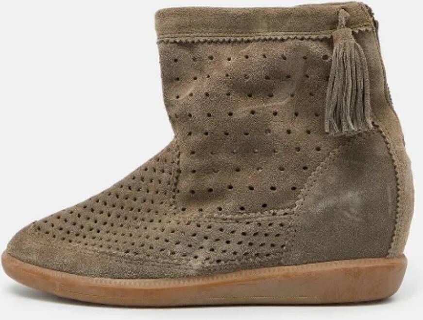 Isabel Marant Pre-owned Suede boots Gray Dames