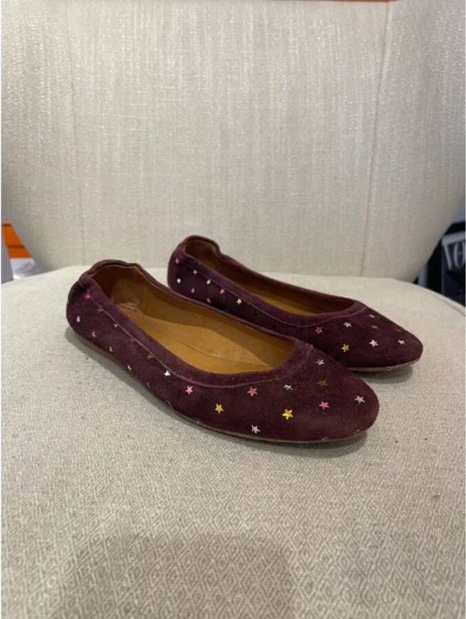 Isabel Marant Pre-owned Suede flats Purple Dames